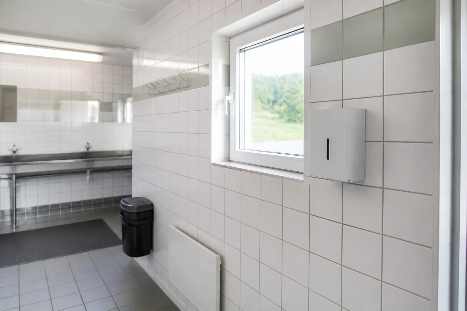 Kondomautomat i ett servicehus på en campingplats