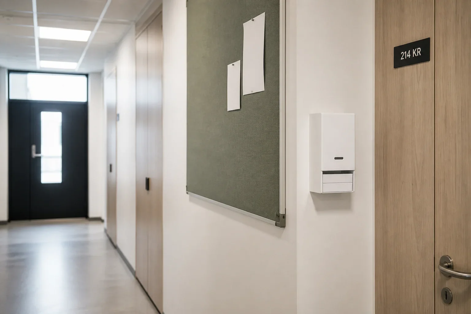 Kondomautomat i en korridor i ett studentboende